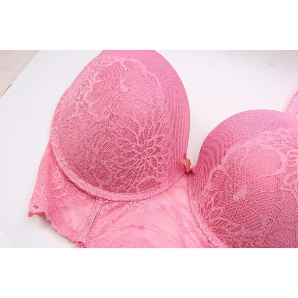 Daisy Fuentes Laced Bra Under wire Pink Womens Sz 38DD - Picture 2 of 12